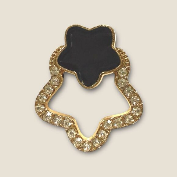 Socks, Crocs & Other Shoe Charms Set of 9 ~ Bling Rhinestones Black & Gold - Picture 5 of 10